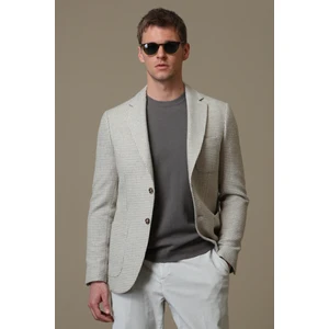 Afel Spor Erkek Blazer Ceket Slim Fit Bej
