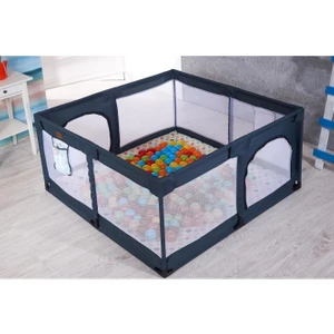 Playard Güvenli Bebek ve Çocuk Oyun Alanı Oyun Parkı 125X125 Oyun Matı ve Topları