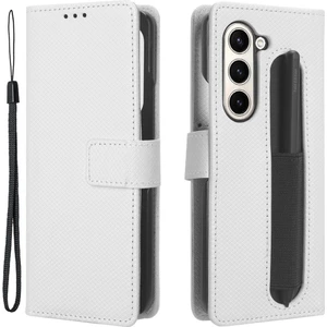Samsung Galaxy Z Fold5 5g, Elmas Doku Cüzdanı Stand Telefon Kapağı Kalem Yuvası ile Deri Kılıf (Yurt Dışından)