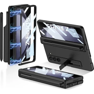 Samsung Galaxy Z Fold5 5g Sabit Pc Kickstand Telefon Kasası Manyetik Menteşe Koruma Kapağı Kalem Yuvası (Yurt Dışından)