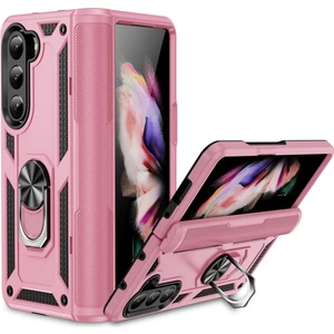 Samsung Galaxy Z Fold5 5g Tpu + Pc Telefon Kılıfı Halka Tutucu Kickstand Kapak ile Araç Montaj Metal Levha (Yurt Dışından)