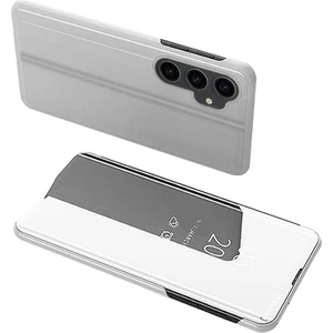 Samsung Galaxy S23 Fe Ayna Yüzey Kabuğu, Elektrokaplama Görünümü Pu Deri Kılıf Telefon Stand Kapağı (Yurt Dışından)