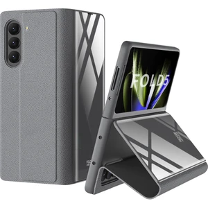 Samsung Galaxy Z Fold5 5g Kart Yuvaları Katlanır Telefon Kılıfı Pu Deri+Pc+Temperli Cam Kapak (Yurt Dışından)
