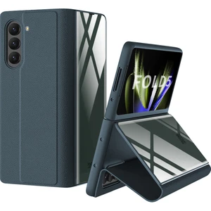 Samsung Galaxy Z Fold5 5g Kart Yuvaları Katlanır Telefon Kılıfı Pu Deri+Pc+Temperli Cam Kapak (Yurt Dışından)