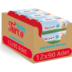 Baby Turco 12x90 Yaprak Alkolsüz Islak Bebek Havlusu
