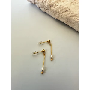 Mayorka Incili Minimal Tasarım Altın Kaplama Küpe