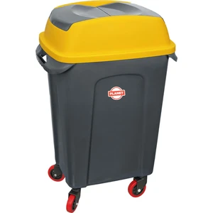 Hippo Çöp Kovası Antrasit 50 lt Tekerlekli Sarı