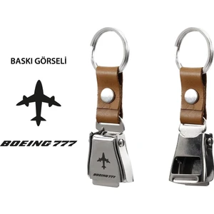 Boeing 777 Uçak Modelli Emniyet Kemeri Şişe Açacağı Özelliği Havacılık Anahtarlık