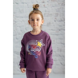 Kız Çocuk Renkli Yazı Baskılı Sweatshirt
