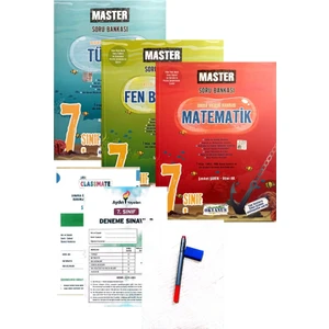 Okyanus Yayınları 7. Sınıf Master Matematik + Fen Bilimleri + Türkçe Soru Bankası - Yeni Baskı - (Aydın + Okyanus Yayınları Deneme + Faber Kalem + Silgi)