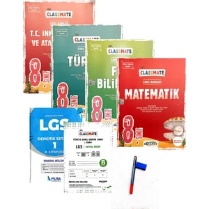 Okyanus Yayınları 8. Sınıf Clasmate Matematik + Türkçe + Fen Bilimleri + İnkılap Soru Bankası - Yeni Baskı - (Okyanus Yayınları + Aydın Yayınları Deneme + Faber Kalem + Silgi)