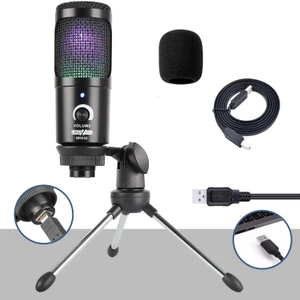 BM350 RGB USB Oyuncu ve Yayıncı Mikrofonu (Kayıt Gaming Tiktok Twitch Canlı yayın Discord)