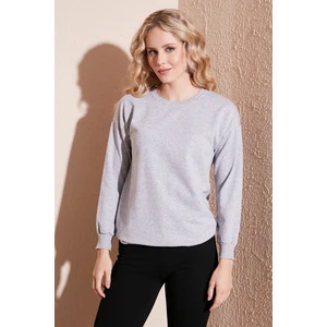 Pamuklu Regular Fit Bisiklet Yaka Basic Sweat Bayan Sweat 5863569