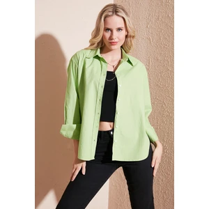 Oversize % 100 Pamuk Poplin Gömlek Bayan Gömlek CF21S163867