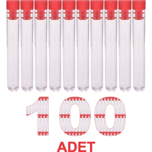 Deney Tüpü 16X100 mm / Plastik - Dibi Yuvarlak Kapaklı x 100 Adet