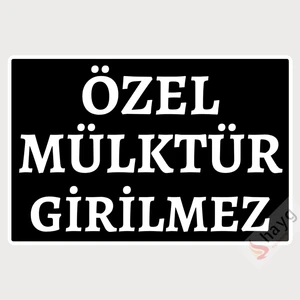 Hayg Equipment Özel Mülktür Girilmez Dekoratif Metal Uyarı Levhası - 20cm x 30cm