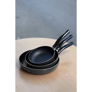 Teflon Tava Seti Siyah Teflon 16-20-24 cm 3'lü