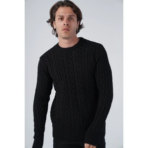 Trist Star Erkek Saç Örgülü Pamuk Bisiklet Yaka %100 Pamuk Kazak