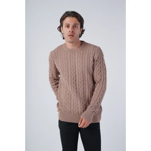 Trist Star Erkek Saç Örgülü Pamuk Bisiklet Yaka %100 Pamuk Kazak