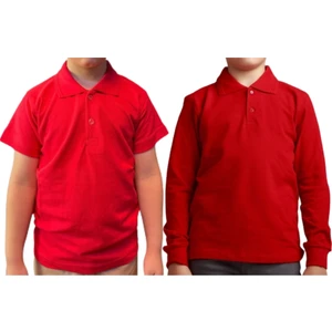 YHE Store Unisex Polo Yaka 2' Li T-Shirt Uzun Kol + Kısa Kol