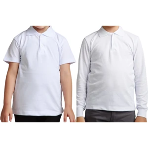 YHE Store Unisex Polo Yaka 2' Li T-Shirt Uzun Kol + Kısa Kol