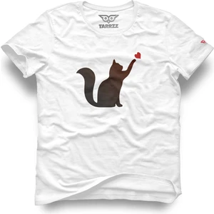 Kedi ve Kalp Tasarım Tişört