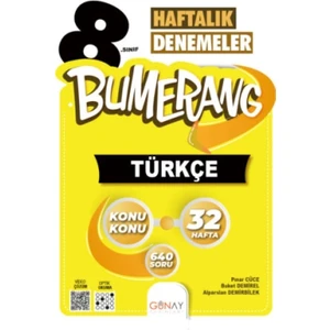 Günay Yayınları Bumerang 8. Sınıf LGS  32’lik Haftalık Türkçe Denemeleri