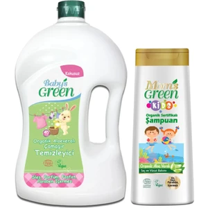 Baby's Green 2'li Set Organik Çamaşır Deterjanı 1500 ml (40 Yıkama) ve Kids Çocuk Şampuanı 400 ml
