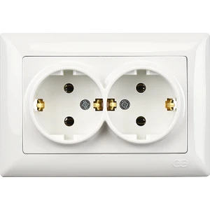 Günsan Elektrik Visage Beyaz İkili Topraklı Priz + Çerçeve