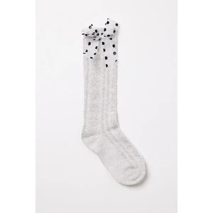 Katia & Bony Jakarlı Kız Çocuk Dizaltı Çorap Gri Melanj