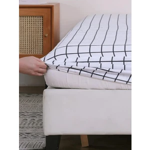 Snr Home Collection 120X200 Beyaz Kareli Genç Odası Pamuklu Lastikli Çarşaf Takımı