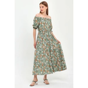 Alexander Gardi Alexandergardı Madonna Yaka Beli Lastikli Elbise