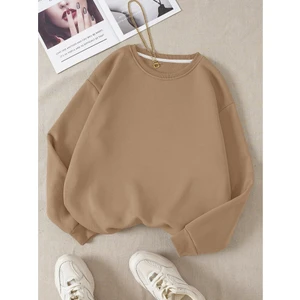 Kadın Düz Bisiklet Yaka Sweatshirt