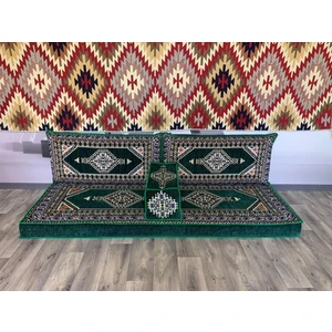 Şark Köşesi Saraylı Desenli Minder Takımı Yeşil