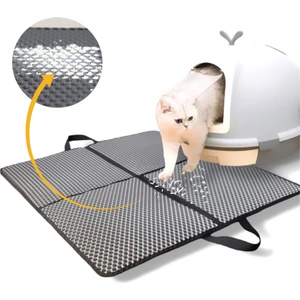 İyonk Home Elekli Kedi Tuvalet Önü Paspası, Kedi Kumu Paspası, Kedi ve Köpek Yatağı, Kedi Oyuncağı 70-60 cm