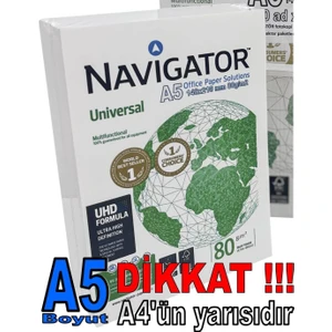 A5 (148X210MM) Navigatör Yarım Boy Fotokopi Kağıdı 500 Ad x 10 Paket