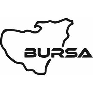Reysa Tasarım Bursa Harita Araba Sticker Siyah 16X11 cm