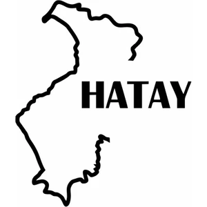 Reysa Tasarım Hatay Harita Araba Sticker Siyah 15X18 cm