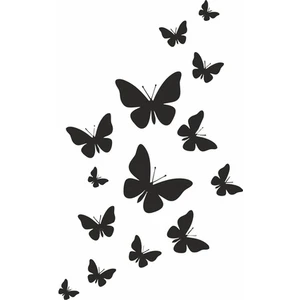 Reysa Tasarım Uçan Kelebekler Araba Sticker  Siyah 13X21 cm