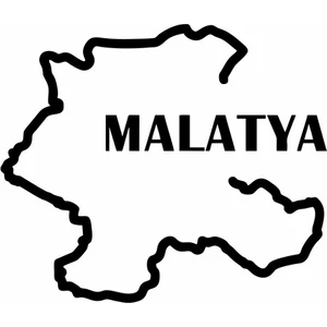 Reysa Tasarım Malatya Harita Araba Sticker Siyah 17X14 cm