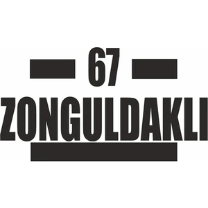 Reysa Tasarım 67 Zonguldaklı Araba Sticker Siyah 16X9 cm