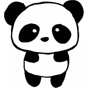 Reysa Tasarım Sevimli Panda Araba Sticker Siyah 13X14 cm