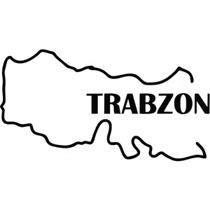 Reysa Tasarım Trabzon Harita Araba Sticker Siyah 18X10 cm