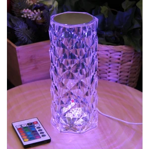Hediye Biziz Şarjlı ve Uzaktan Kumandalı Rgb Kristal Masa Lambası