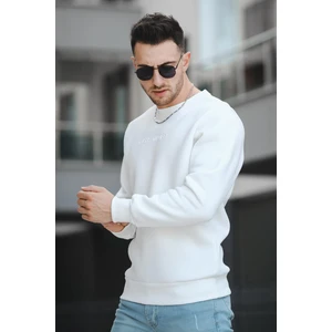 Trc 2737 Üç İplik Şardonlu Kabartma Baskılı Bisiklet Yaka Erkek Sweatshirt