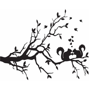 Reysa Tasarım Dallar ve Kuşlar Duvar Sticker Siyah 22X17 cm