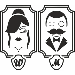 Reysa Tasarım Man Woman Wc Sticker Siyah 20X20 cm