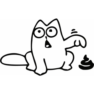 Reysa Tasarım Komik Kedi Klozet Sticker Siyah 18X12 cm