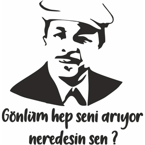 Reysa Tasarım Neşet Ertaş Duvar Sticker Siyah 20X20 cm