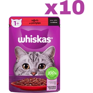 Whıskas Sığır Etli Kedi Yaş Mama 10 Adet (1X85GR)